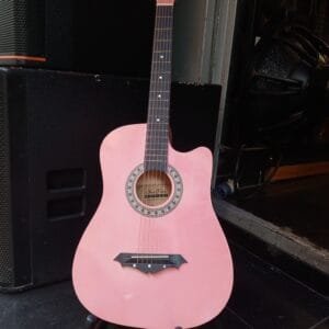 Pink acoustic guitar